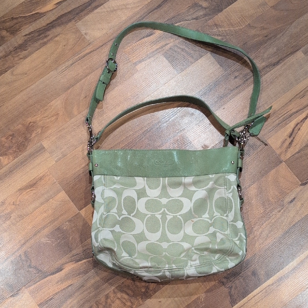 Coach Mint Green Signature Shoulder Bag